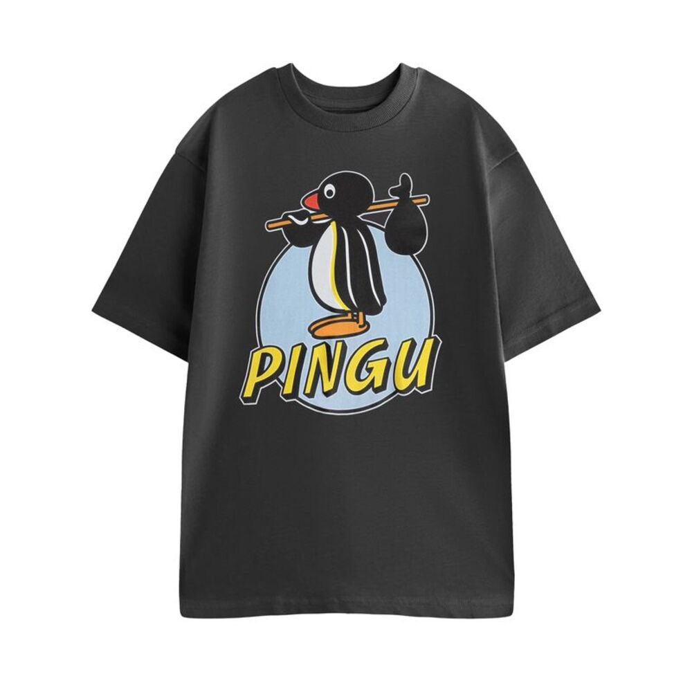 Pingu Unisex Adult Retro Short-Sleeved T-Shirt / Gray